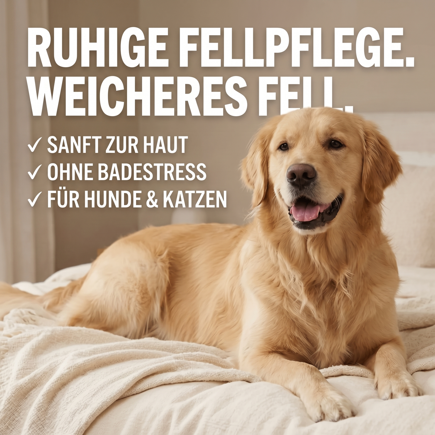 Fellwerk® Sanftbürste – Wasserlose Hundepflege für frisches Fell ohne Badestress