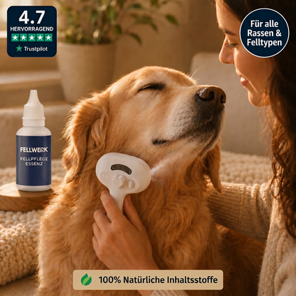 Fellwerk® Sanftbürste – Wasserlose Hundepflege für frisches Fell ohne Badestress